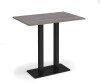 Dams Eros Rectangular Poseur Table with Flat Black Rectangular Base & Twin Uprights - Grey Oak