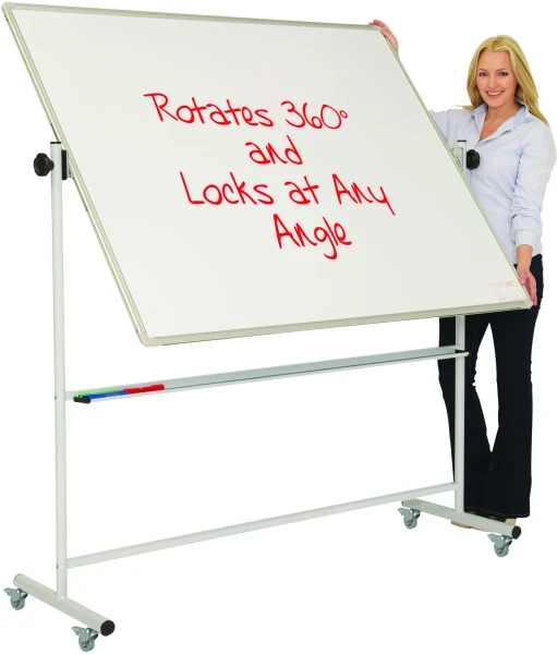 Spaceright Magnetic Mobile Swivel Writing Whiteboards - 900 x 1200mm