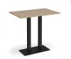Dams Eros Rectangular Poseur Table with Flat Black Rectangular Base & Twin Uprights - Kendal Oak