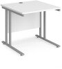 Dams Maestro 25 Rectangular Desk with Twin Cantilever Legs - 800 x 800mm - White