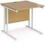 Dams Maestro 25 Rectangular Desk with Twin Cantilever Legs - 800 x 800mm - Oak