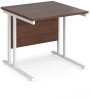 Dams Maestro 25 Rectangular Desk with Twin Cantilever Legs - 800 x 800mm - Walnut