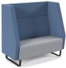 Dams Encore² High Back 2 Seater Sofa 1200mm Wide with Black Sled Frame - Late Grey & Range Blue