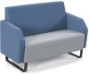 Dams Encore² Low Back 2 Seater Sofa 1200mm Wide with Black Sled Frame - Late Grey & Range Blue