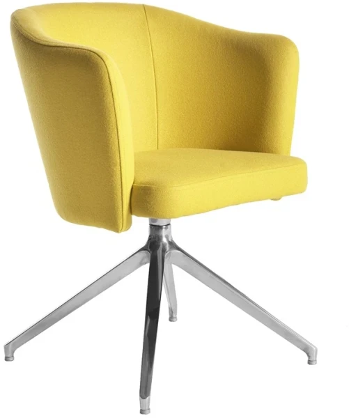 Dams Otis Single Seater Tub Chair with 4 Star Swivel Base - Lifetime Yellow