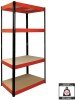 RB Boss FastLok 4 Tier Red/Black Powder Coated Freestanding Shelving - 1600 x 750 x 350mm