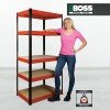 RB Boss FastLok 5 Tier Red/Black Powder Coated Freestanding Shelving - 1800 x 900 x 300mm