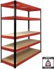 RB Boss 5 Tier Red/Black Powder Coated Freestanding Shelving 1800 x 1600 x 600mm