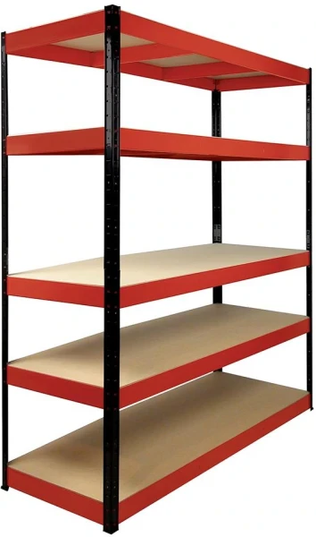 RB Boss 5 Tier Red/Black Powder Coated Freestanding Shelving 1800 x 1600 x 600mm