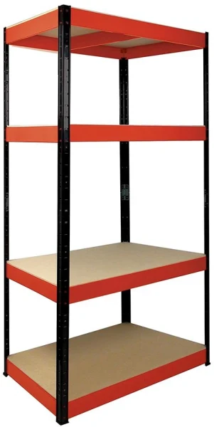 RB Boss 4 Tier Red/Black Powder Coated Freestanding Shelving 1800 x 900 x 400mm