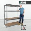 RB Boss FastLok 4 Tier Galvanised Steel Freestanding Shelving - 1800 x 1600 x 600mm