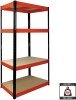 RB Boss Heavy Duty 4 Tier Red/Black Powder Coated Freestanding Shelving 1800 x 900 x 300mm