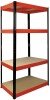 RB Boss FastLok Heavy Duty 4 Tier Red/Black Powder Coated Freestanding Shelving - 1800 x 900 x 300mm