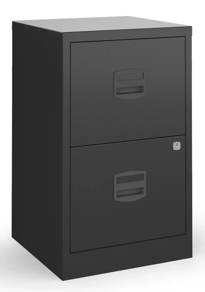 Bisley A4 Home Filer with 2 Drawers - Black