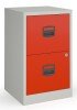 Bisley A4 Home Filer with 2 Drawers - Grey/Red