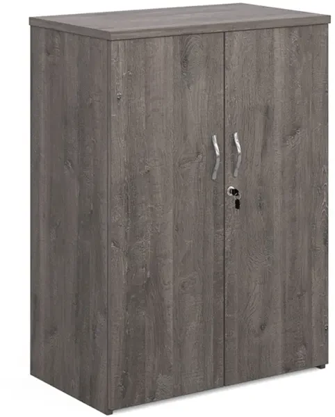 Dams Double Door Cupboard with 2 Shelves - 1090mm High - Grey Oak