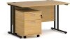 Dams Maestro 25 Rectangular Desk with Twin Canitlever Legs and 2 Drawer Mobile Pedestal - 1200 x 800mm - Oak