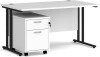 Dams Maestro 25 Rectangular Desk with Twin Canitlever Legs and 2 Drawer Mobile Pedestal - 1400 x 800mm - White