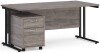 Dams Maestro 25 Rectangular Desk with Twin Canitlever Legs and 2 Drawer Mobile Pedestal - 1600 x 800mm - Grey Oak