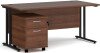 Dams Maestro 25 Rectangular Desk with Twin Canitlever Legs and 2 Drawer Mobile Pedestal - 1600 x 800mm - Walnut