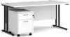 Dams Maestro 25 Rectangular Desk with Twin Canitlever Legs and 2 Drawer Mobile Pedestal - 1600 x 800mm - White