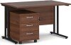 Dams Maestro 25 Rectangular Desk with Twin Cantilever Legs and 3 Drawer Mobile Pedestal - 1200 x 800mm - Walnut