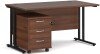 Dams Maestro 25 Rectangular Desk with Twin Cantilever Legs and 3 Drawer Mobile Pedestal - 1400 x 800mm - Walnut
