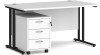 Dams Maestro 25 Rectangular Desk with Twin Cantilever Legs and 3 Drawer Mobile Pedestal - 1400 x 800mm - White