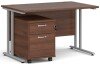Dams Maestro 25 Rectangular Desk with Twin Canitlever Legs and 2 Drawer Mobile Pedestal - 1200 x 800mm - Walnut