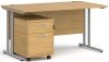 Dams Maestro 25 Rectangular Desk with Twin Canitlever Legs and 2 Drawer Mobile Pedestal - 1400 x 800mm - Oak