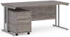 Dams Maestro 25 Rectangular Desk with Twin Canitlever Legs and 2 Drawer Mobile Pedestal - 1600 x 800mm - Grey Oak