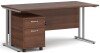 Dams Maestro 25 Rectangular Desk with Twin Canitlever Legs and 2 Drawer Mobile Pedestal - 1600 x 800mm - Walnut