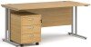 Dams Maestro 25 Rectangular Desk with Twin Cantilever Legs and 3 Drawer Mobile Pedestal - 1600 x 800mm - Oak