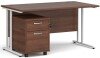 Dams Maestro 25 Rectangular Desk with Twin Canitlever Legs and 2 Drawer Mobile Pedestal - 1400 x 800mm - Walnut