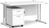 Dams Maestro 25 Rectangular Desk with Twin Canitlever Legs and 2 Drawer Mobile Pedestal - 1400 x 800mm - White