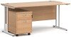 Dams Maestro 25 Rectangular Desk with Twin Canitlever Legs and 2 Drawer Mobile Pedestal - 1600 x 800mm - Beech