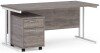 Dams Maestro 25 Rectangular Desk with Twin Canitlever Legs and 2 Drawer Mobile Pedestal - 1600 x 800mm - Grey Oak