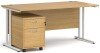 Dams Maestro 25 Rectangular Desk with Twin Canitlever Legs and 2 Drawer Mobile Pedestal - 1600 x 800mm - Oak