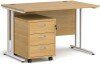 Dams Maestro 25 Rectangular Desk with Twin Cantilever Legs and 3 Drawer Mobile Pedestal - 1200 x 800mm - Oak