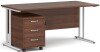 Dams Maestro 25 Rectangular Desk with Twin Cantilever Legs and 3 Drawer Mobile Pedestal - 1600 x 800mm - Walnut
