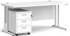Dams Maestro 25 Rectangular Desk with Twin Cantilever Legs and 3 Drawer Mobile Pedestal - 1600 x 800mm - White