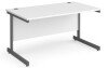 Dams Contract 25 Rectangular Desk with Single Cantilever Legs - 1400 x 800mm - White