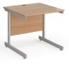 Dams Contract 25 Rectangular Desk with Single Cantilever Legs - 800 x 800mm - Beech