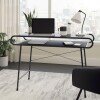 Teknik Metro Rectangular Glass Home Desk with Straight Legs - 1120 x 500mm