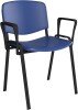 Dams Taurus Plastic Stacking Chair with Arms - Blue