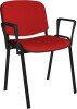 Dams Taurus Black Frame Stacking Chair with Arms - Pack of 4 - Red