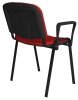 Dams Taurus Black Frame Stacking Chair with Arms - Pack of 4 - Red