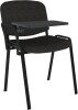 Dams Taurus Black Frame Stacking Chair with Writing Tablet - Pack of 4 - Charcoal