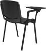 Dams Taurus Plastic Stacking Chair with Writing Tablet - Pack of 4 - Black