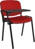 Dams Taurus Black Frame Stacking Chair with Writing Tablet - Red